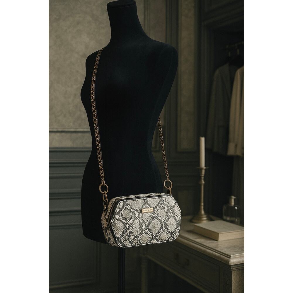 Parchita Petite Python Crossbody Bag - Neutral Snake Hexagon, Dramione Slytherin